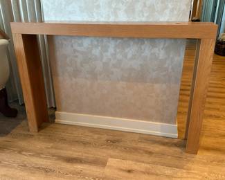 Sofa/entry table. This table was made to fit behind the antique sofa and has holes for lamp cords. Could be used behind a bed headboard, in an entryway, and more! Made of solid wood. Measures 38"H x 57"L x 8"W. $375. Call Patty (or text) with offers to buy and setup a pickup. We will make pickup easy for you! 847-772-0404.