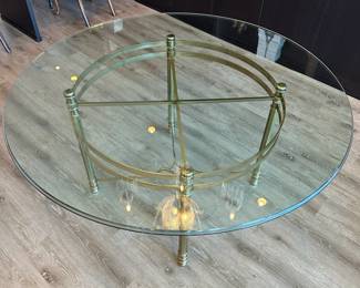 Beautiful brass and glass round table with 6 Hickory reupholstered chairs (only 4 shown). All for $1200. Call Patty (or text) with offers to buy and setup a pickup. We will make pickup easy for you! 847-772-0404.