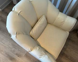 Pair of pebble textured pleather reupholstered chairs (matches the upholstery on the antique sofa). Pair $600. Each measures 32"H x 31"W x 29"D. Call Patty (or text) with offers to buy and setup a pickup. We will make pickup easy for you! 847-772-0404.