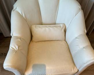 Pair of pebble textured pleather reupholstered chairs (matches the upholstery on the antique sofa). Pair $600. Each measures 32"H x 31"W x 29"D. Call Patty (or text) with offers to buy and setup a pickup. We will make pickup easy for you! 847-772-0404.