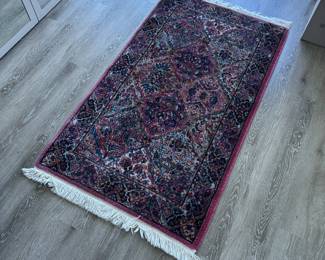 Karastan small are a rug measures 64" long (including fringe) x 34" wide. $175. Call Patty (or text) with offers to buy and setup a pickup. We will make pickup easy for you! 847-772-0404.