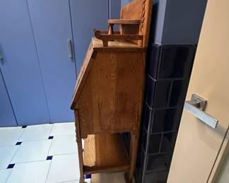 Antique Secretary. In good condition. There are no supports under the drop top for the desk other than the drawer. Measures 50"H x 28"W x 15 1/2"D. $275. Call Patty (or text) with offers to buy and setup a pickup. We will make pickup easy for you! 847-772-0404.