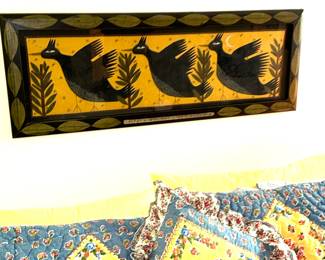 Original embroidery by Chris Roberts Antieau in original frame .
