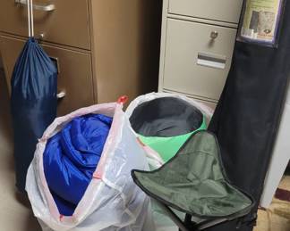 Sleeping bags, stools, portable hunting blind