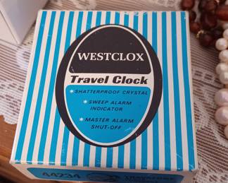 Mid Century travel clock in box