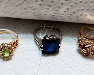 (3 of the 9) 14 kt. Gold Ladies rings.