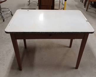 Antique enamel top table