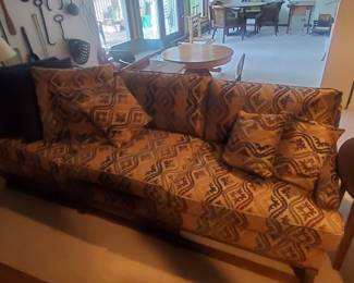 Sofa, Mint Condition, Firm Cushions, Walnut Legs and Accents