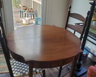 Table for 2 (mint condition), Weaved Ladderr Back Chairs (Set of 2)