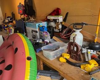 Swimming Pool Floats and Garage Stuff