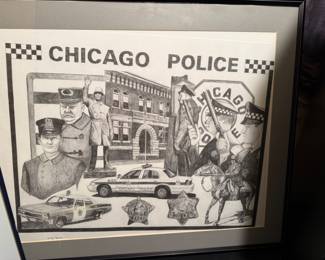 Doug Brandon signed and numbered Chicago police pic
