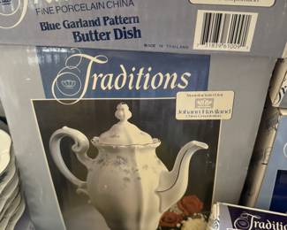 Huge set of Blue Garland china…most in boxes