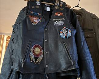 Harley leather vest