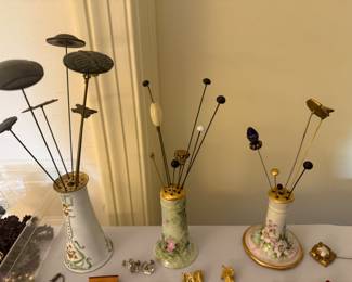 Hatpin holders and pins