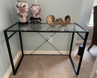 Glass and metal console table