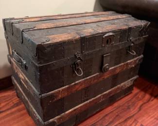Rustic steamer trunk
