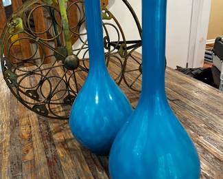Pair blue bottle neck cases