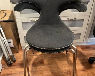 Pair Scandinavian Design Flair Dolphin Gray Chairs
