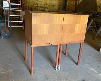Danish mid century magic box desk on high legsclosed