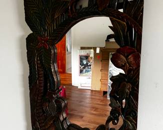 Carved Wooden Mirror