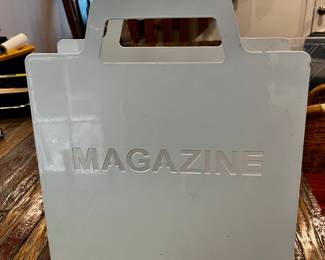 White Metal Magazine Rack