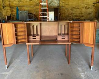 Danish mid century magic box desk on high legs