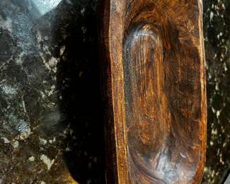 Hand Carved & Rough Hewn Solid Wood European Farmhouse Dough Bowl