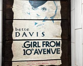 Bette Davis, Girl from 10th Ave. Decoupaged of Black Wood