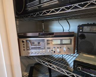 TOP-SAMSUNG Blue Ray Player
BOTTOM-AIWA Stereo Cassette Deck 6450
