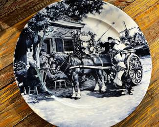 Delft Blauw Hand-decorated Made in Holland Plate 7.5" Horse and buggy