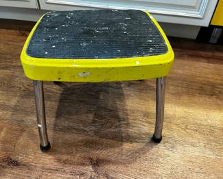 Vintage Costco Aluminum and Yellow Step Stool