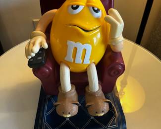 Lazy Boy Yellow M&M Candy Dispenser