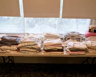 Sheets and pillowcases and light blankets...
