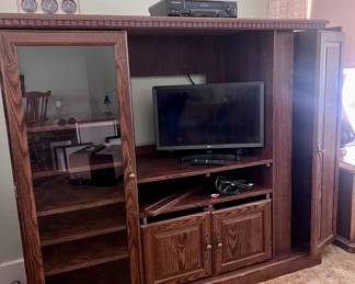 Entertainment center with room for TV and much more.