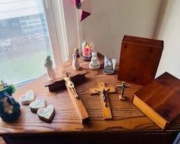Bibles boxed and crosses to cherish