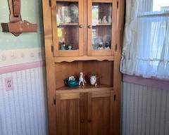 Corner display cabinet w/2 shelves top and bottom