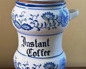 Vintage Delft Instant Coffee Canister
Measures 7.5 inches tall.