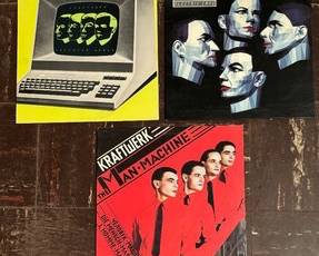 Vintage Record Albums by Kraftwerk including Electric Cafe, Computer World and The Man Machine