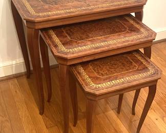 Italian inlaid nesting tables