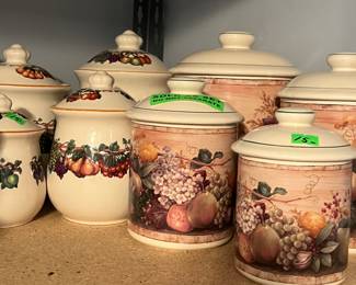 assorted cannisters
