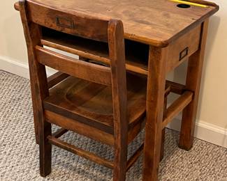 child's desk and chair