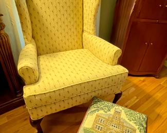 queen anne accent chair - set of two - actually cream