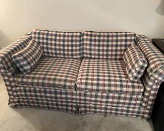 plaid loveseat