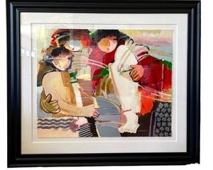 "Caring" Limited Edition Serigraph by Hessam Abrishami Numbered and Signed
Measures 44.5" H x 51" L