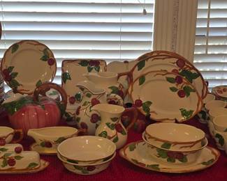Large Collection of Franciscan Apple Pattern Dishes