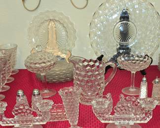 More Fostoria- Candlesticks- Pitchers - Plates