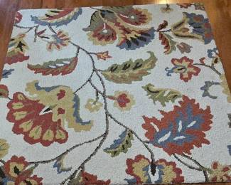 Floral Cream Rug 4 x 4'