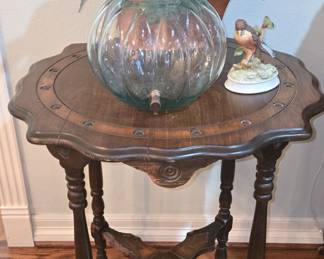 Ornate Side Table - Serving Pitcher - Artificial Plant