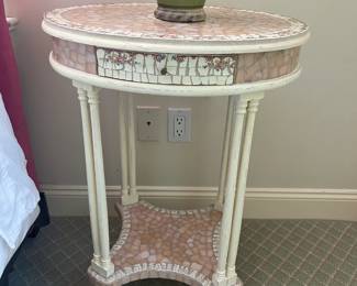 Mosaic End Table and Pot