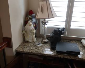 Play station 3 , lamp , and Santa doll
